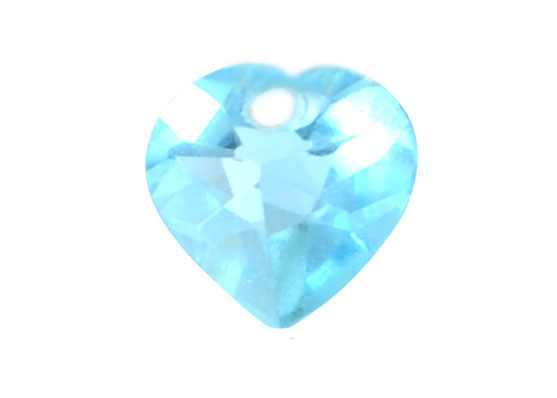  Vera Perla 7mm Heart Cut Genuine Swiss Blue Topaz Pendant