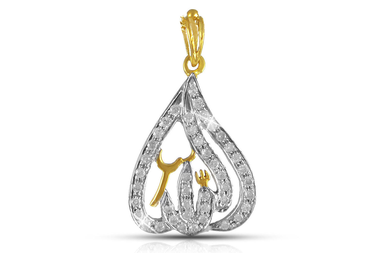 Vera Perla 18K Solid Gold and 0.25Cts Diamonds Drop Shape 