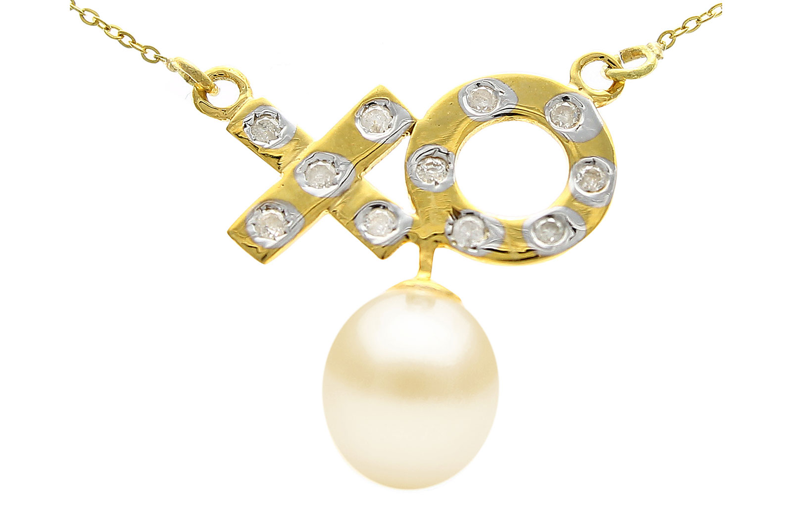 Vera Perla 18K Solid Gold and 0.11Cts Diamonds  Necklace