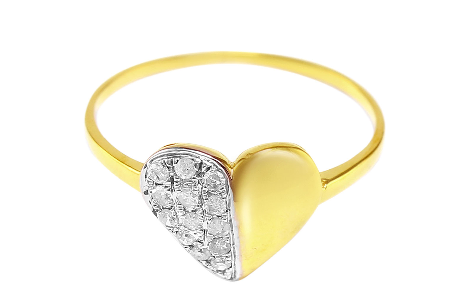 VP Jewels 10K Solid Gold 0.13ct Genuine Diamond Heart Ring - Size US 6.5