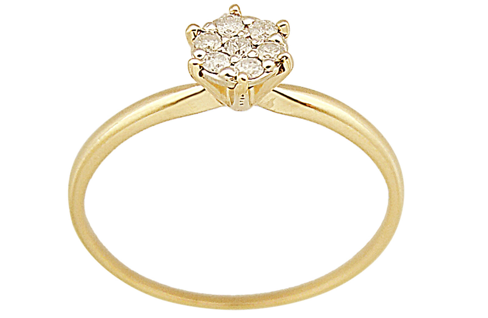 Vera Perla 18K Solid Yellow Gold 0.07Cts Genuine Diamonds  Solitaire Ring 