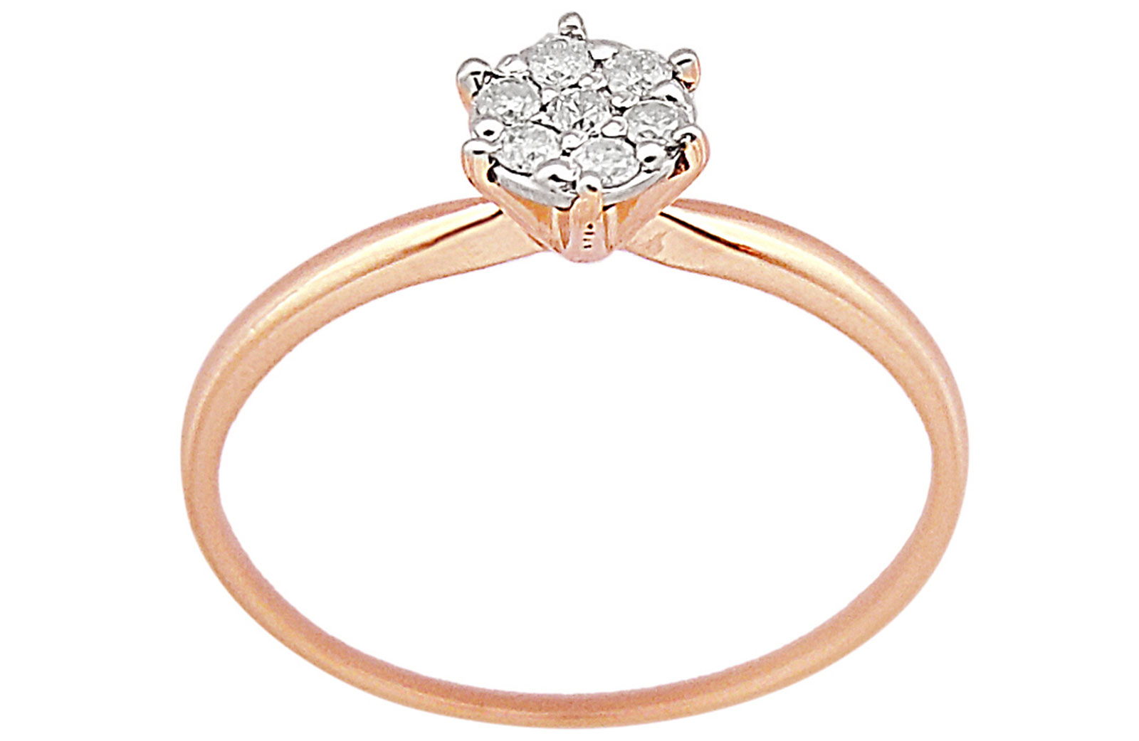 Vera Perla  18K Solid Rose Gold 0.07Cts Genuine Diamonds  Solitaire Ring 