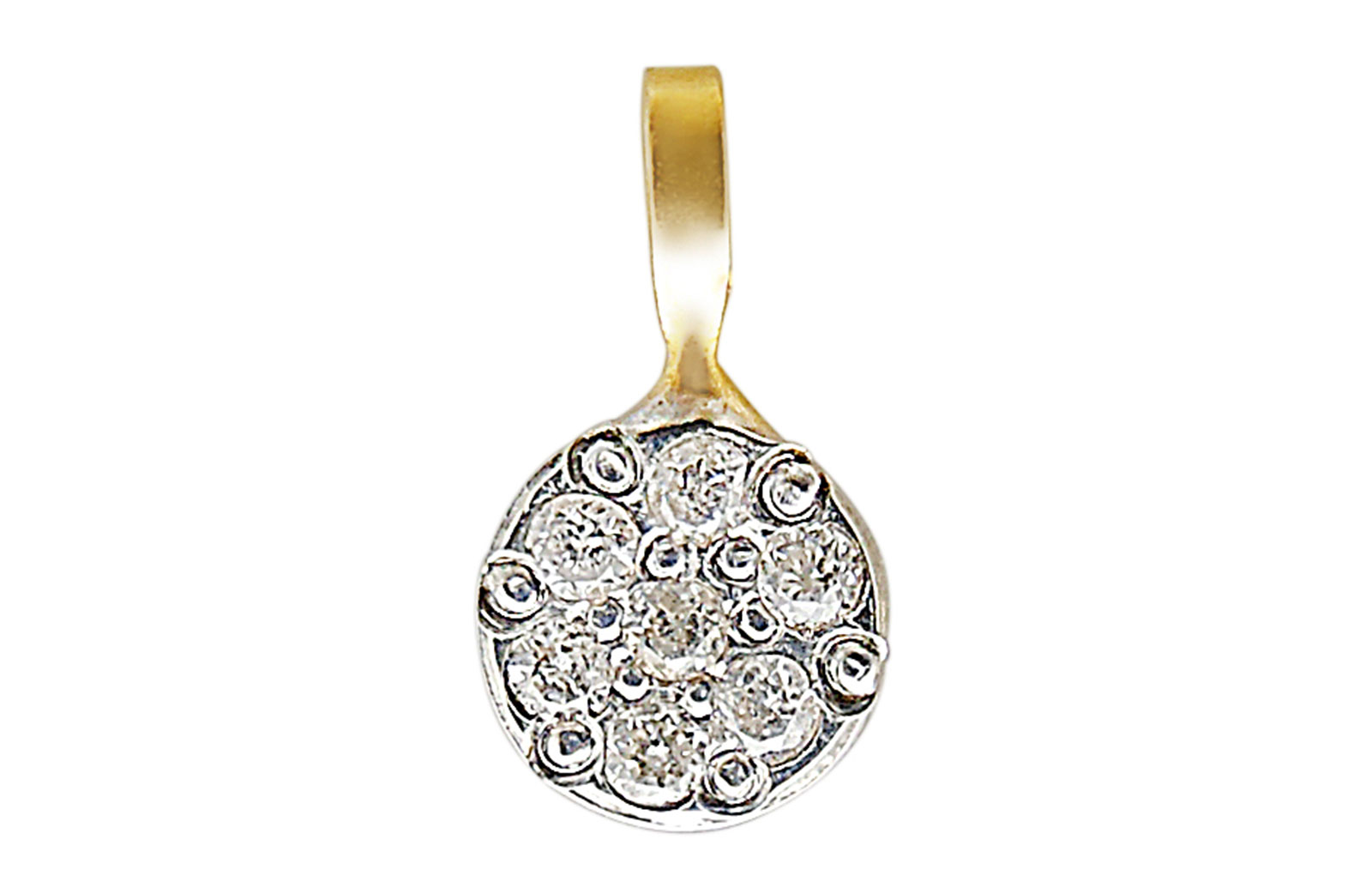Vera Perla 18K Solid  Gold and Genuine Diamonds  Solitaire Pendant
