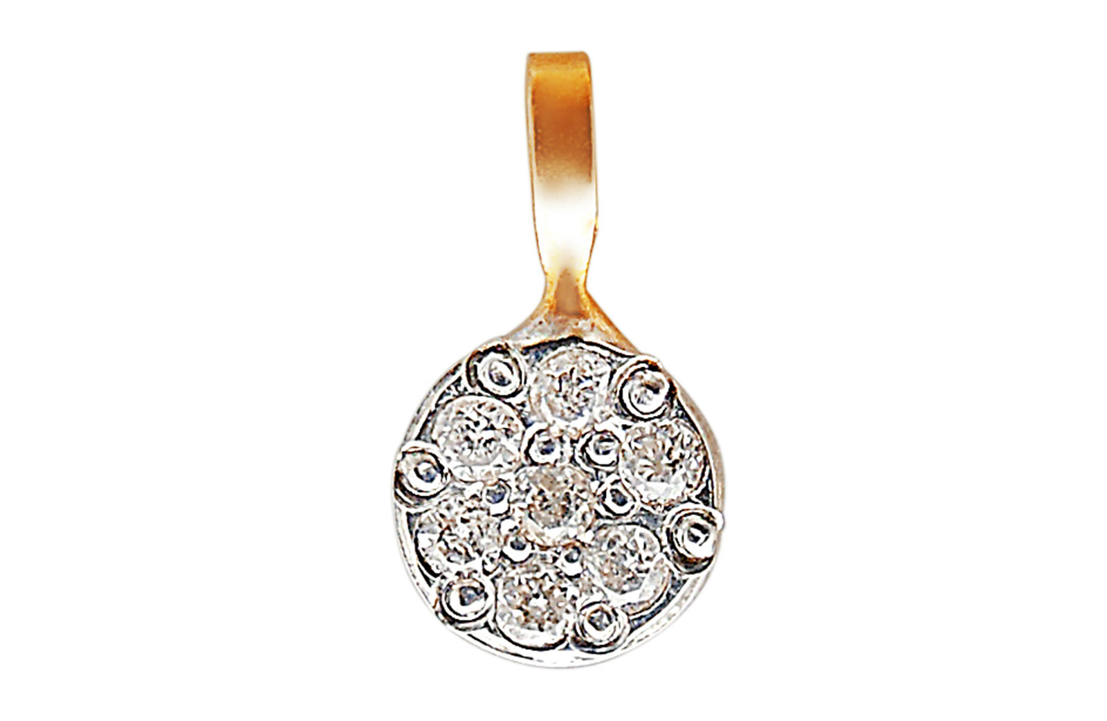 Vera Perla 18K Solid Rose Gold and Genuine Diamonds  Solitaire Pendant