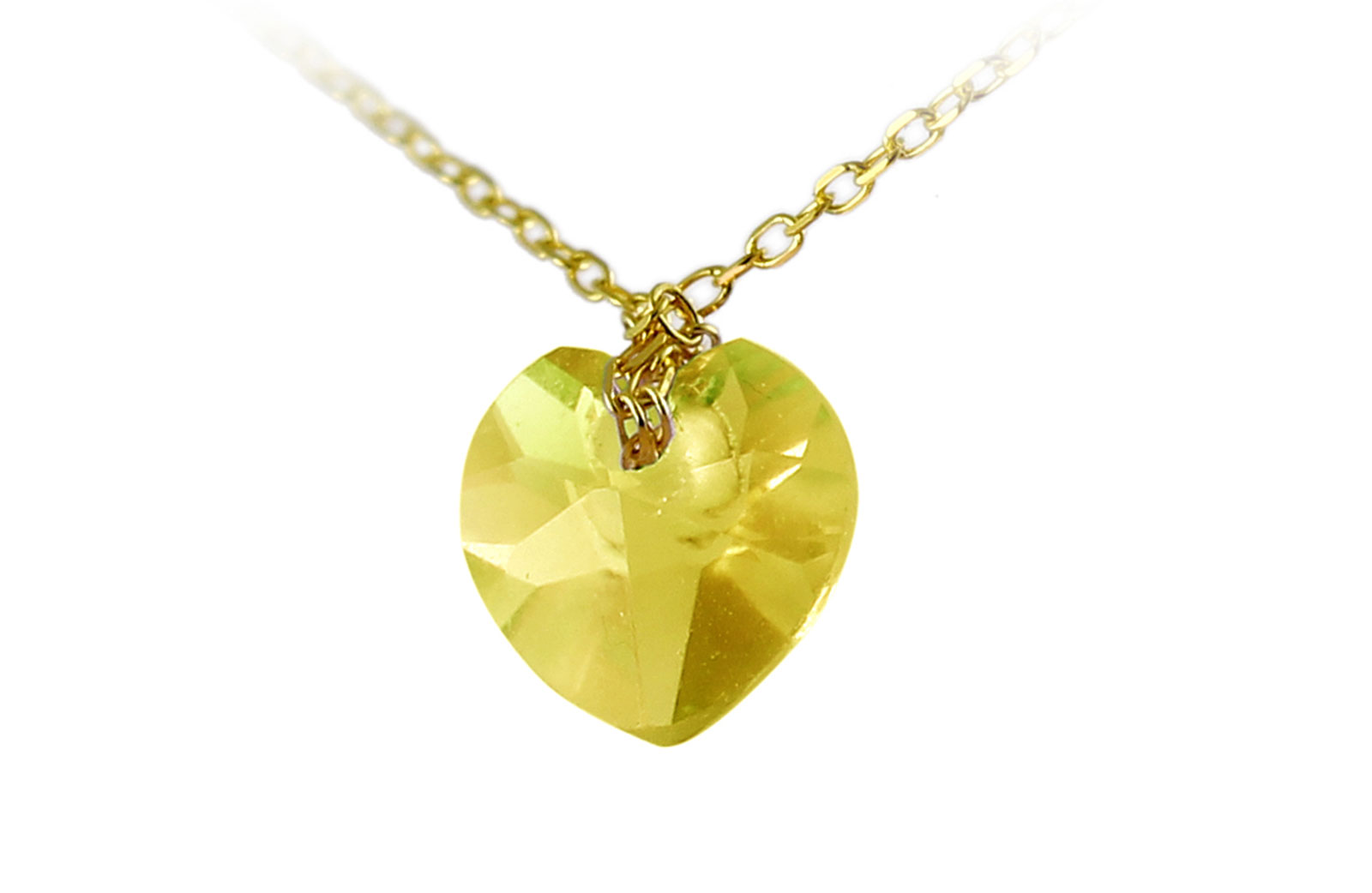 Vera Perla 18K Yellow Gold 7mm Heart Cut Genuine Citrine Necklace 