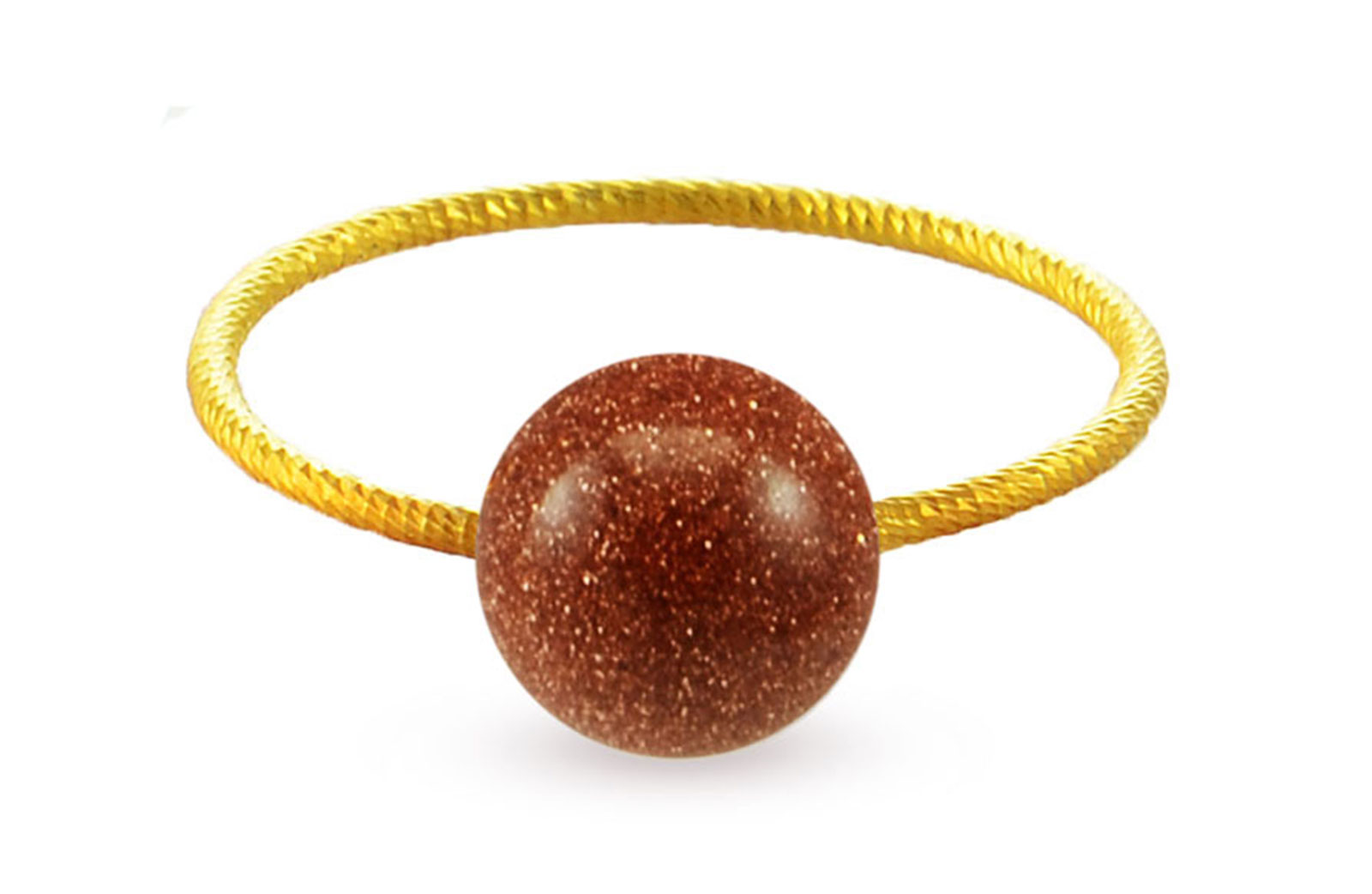 Vera Perla 10k Gold Simple 7mm Sunstone Ring