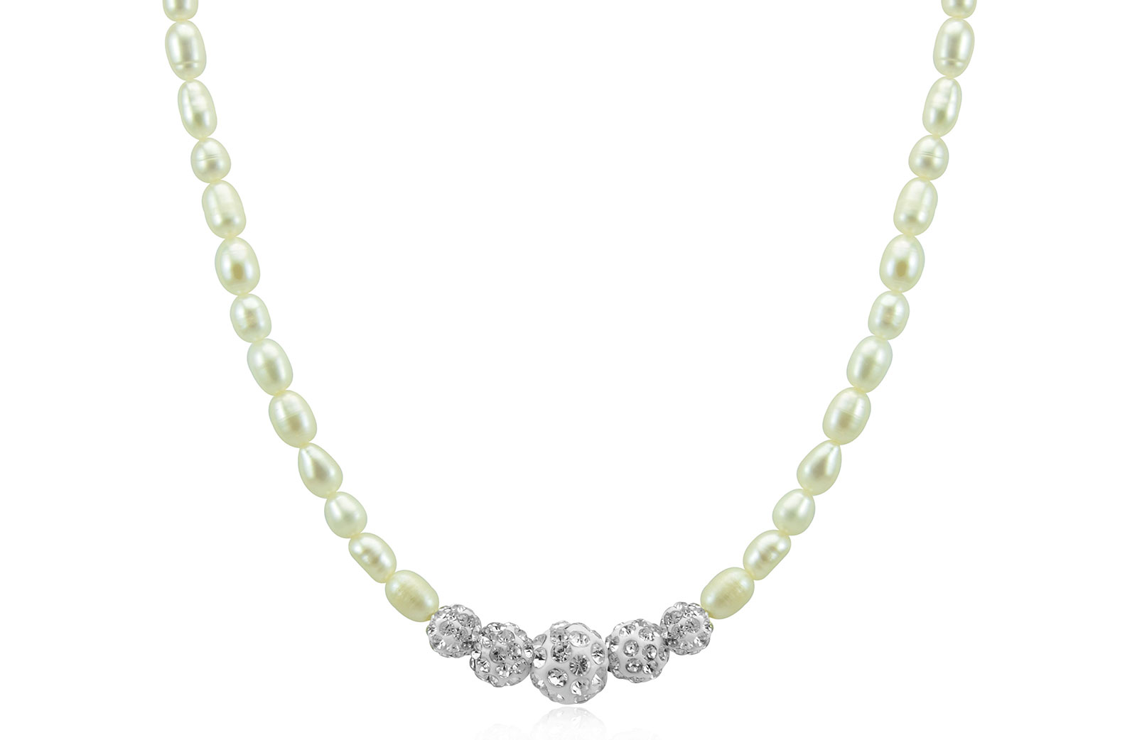 Vera Perla 18K Gold Gradual Crystals  & Pearls Strand Necklace