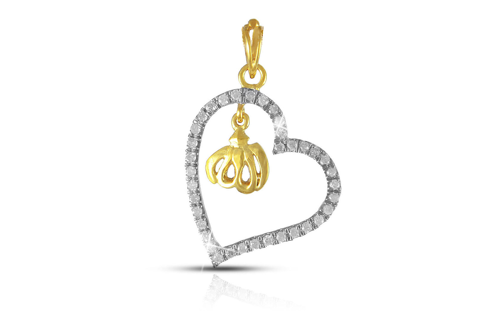 Vera Perla  18K Solid Gold and 0.20Cts Diamonds  Pendant