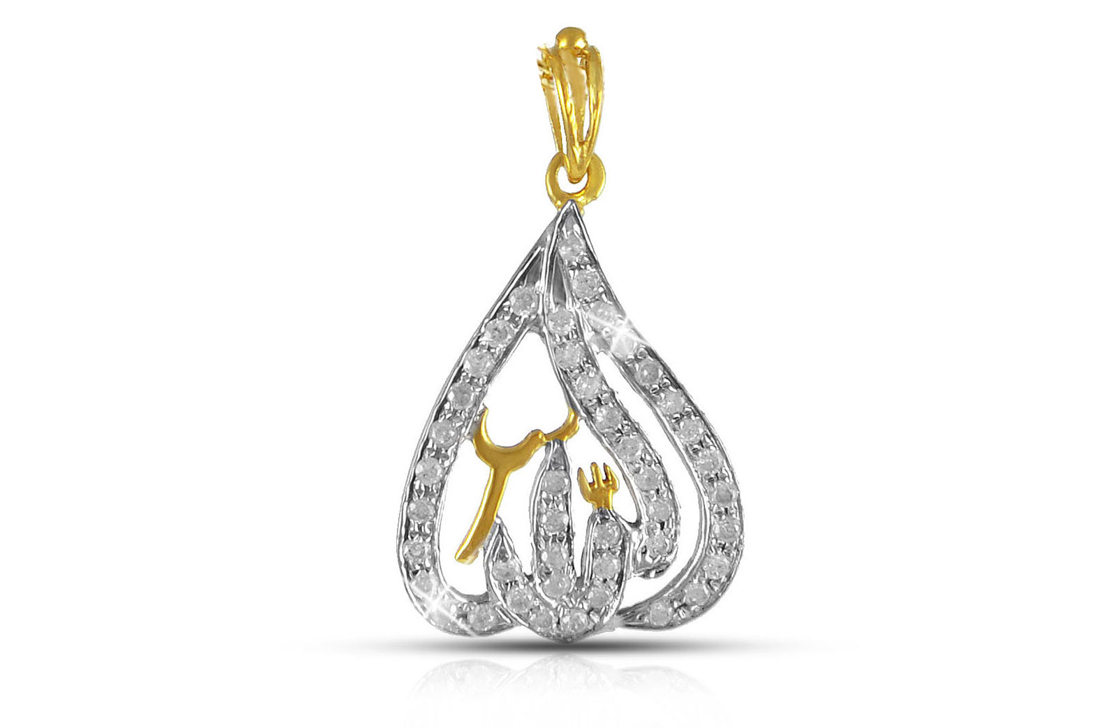 Vera Perla 18K Solid Gold and 0.25Cts Diamonds Drop Shape  Pendant