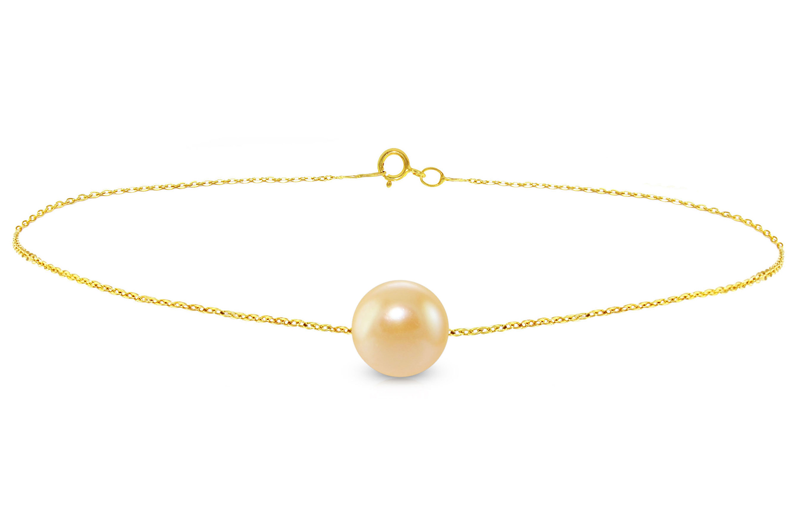 Vera Perla 18K  Gold 7mm Pink Pearl Bracelet
