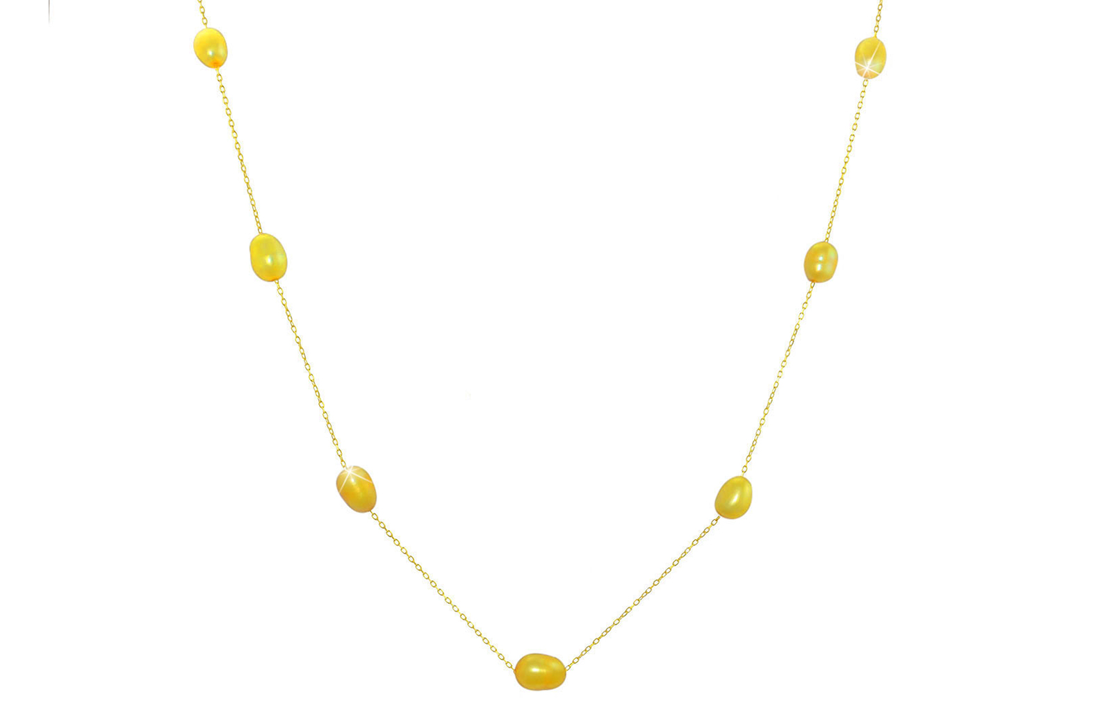 Vera Perla 18K Gold Golden  Pearls Opera Necklace