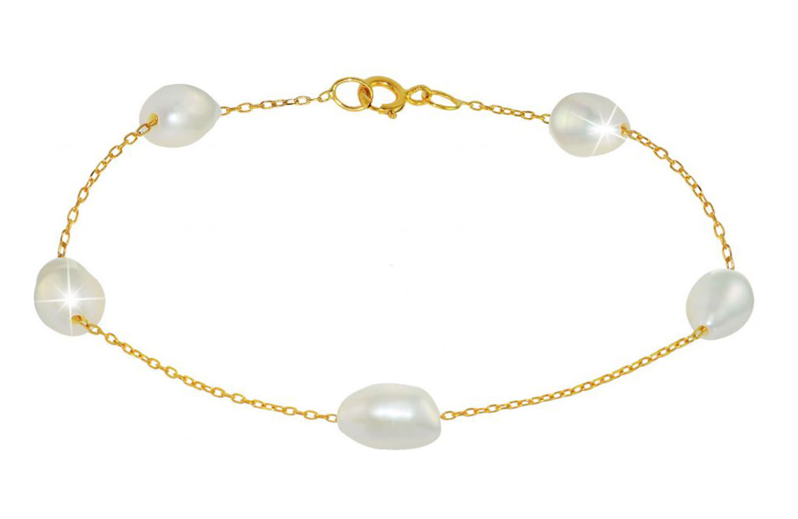 Vera Perla 18K Gold White Pearl Bracelet
