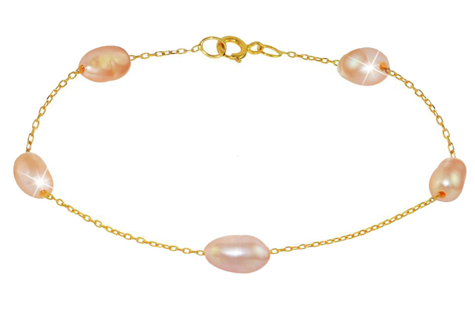 Vera Perla 18K Gold Pink Pearl Bracelet