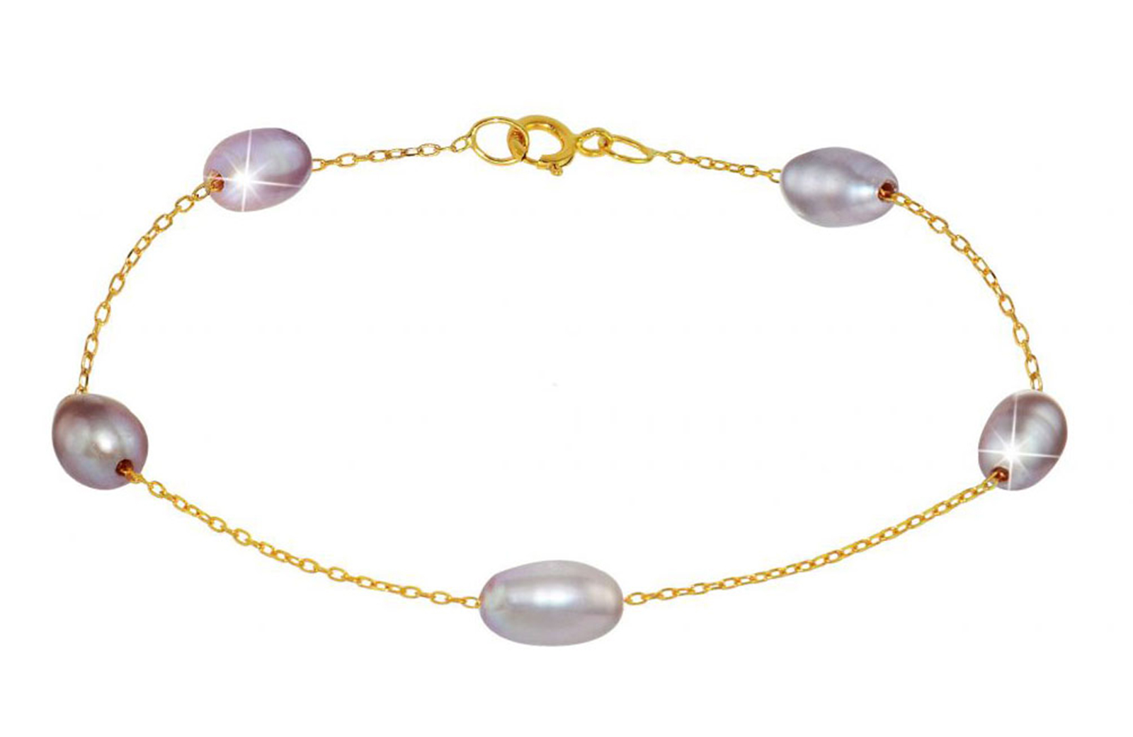 Vera Perla 18K Gold Purple Pearl Bracelet
