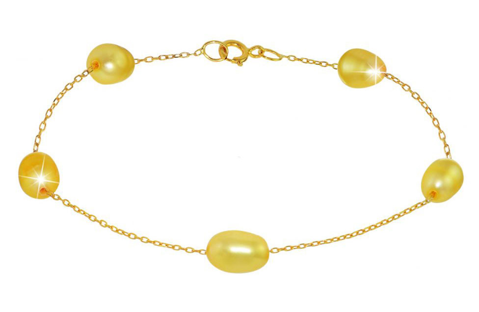 Vera Perla 18K Gold Golden  Pearl Bracelet