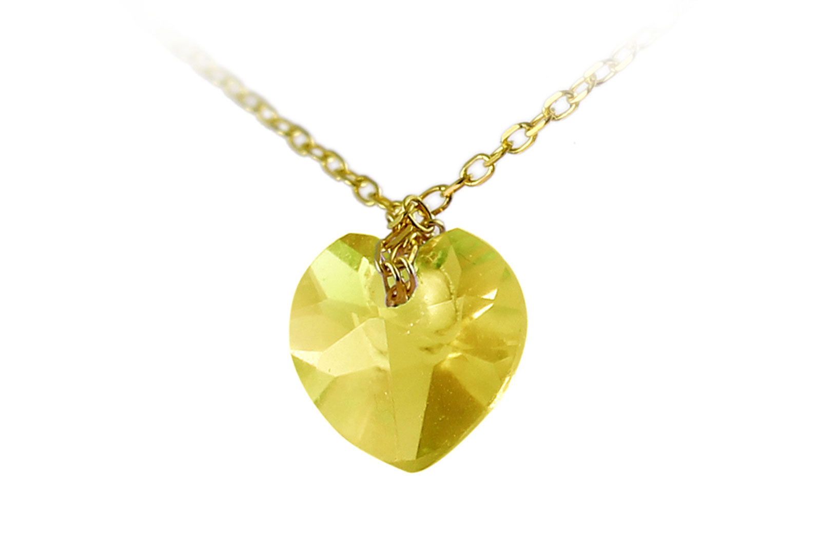 Vera Perla  10k Yellow Gold 7mm Heart Cut Genuine Citrine Necklace