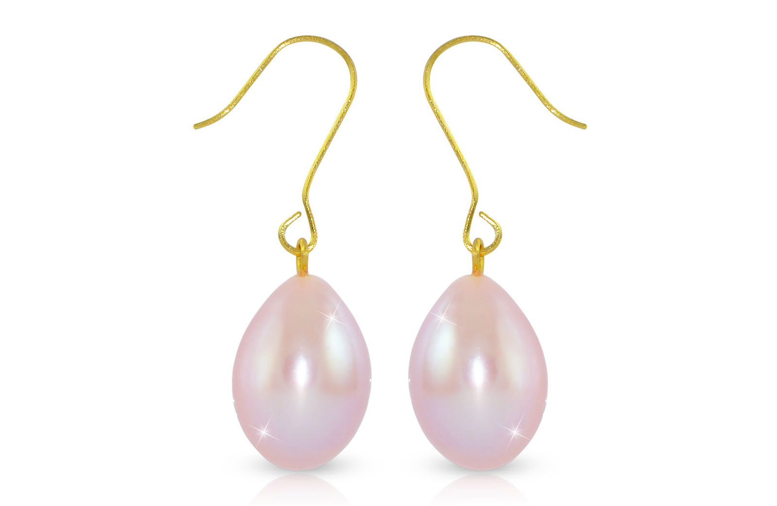 Vera Perla  9-10mm Big Purple Baroque Pearls Earrings in 18K Gold