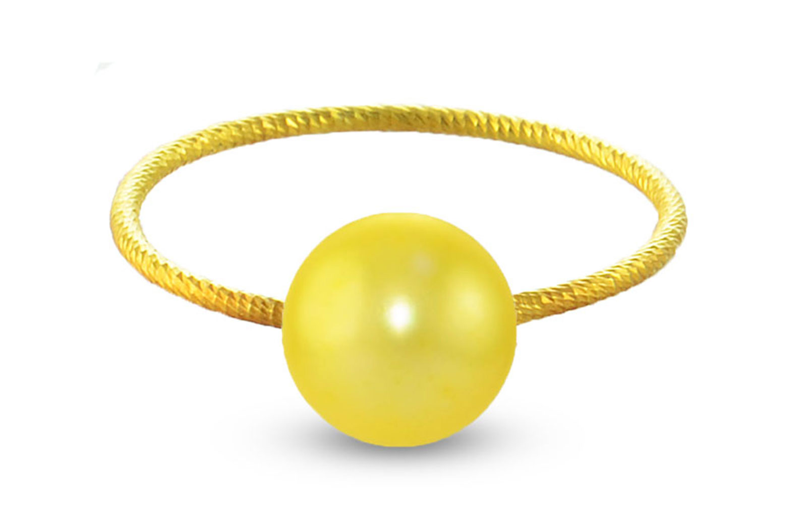 Vera Perla 10k Gold, 7mm Golden Pearl Ring