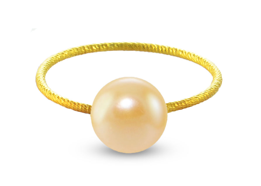 Vera Perla 10k Gold, 7mm Pink Pearl Ring