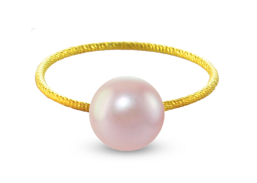 Vera Perla 10k Gold, 7mm Purple Pearl Ring