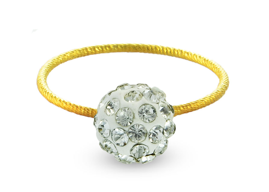 Vera Perla 10k Gold, 8mm Crystal Ball Ring