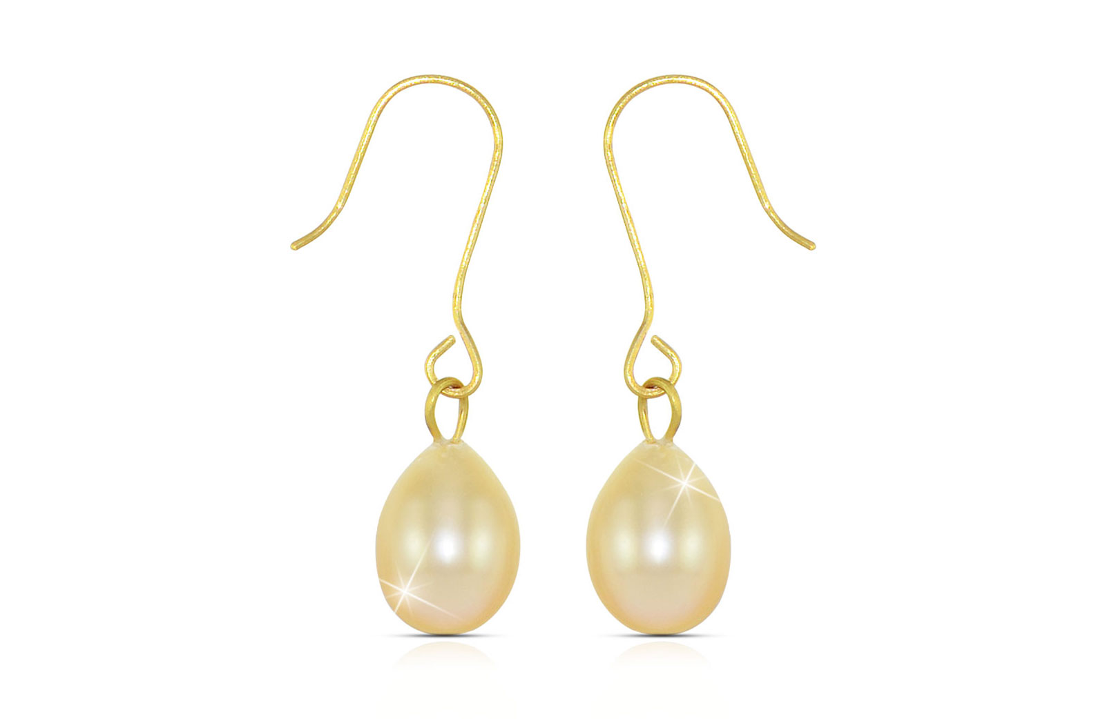 Vera Perla 10K Gold Genuine 7mm Peach Pearl Delicate Earrings