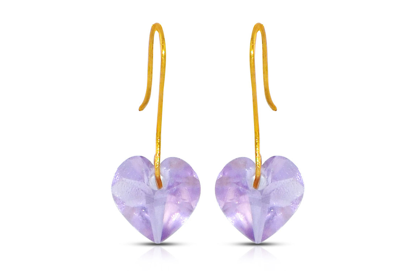 Vera Perla 10K Gold Genuine Rose Quartz 7mm Heart Earrings