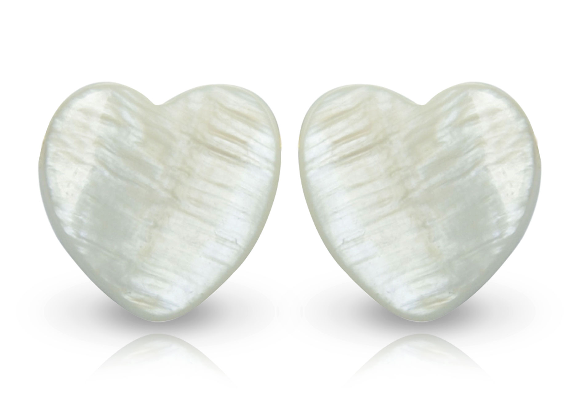 Vera Perla 10k Gold Heart Shape Mother of Pearl Earrings
