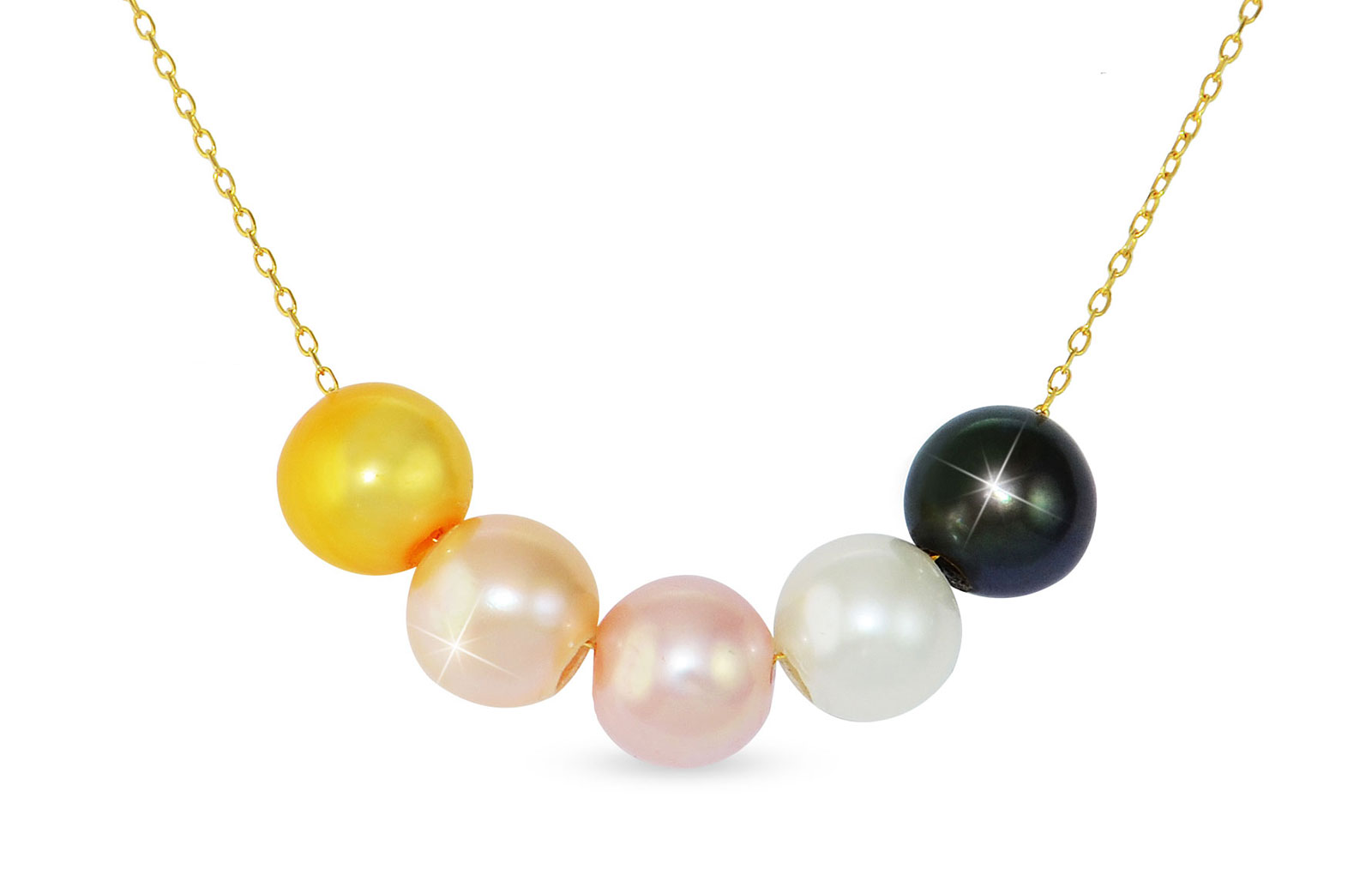 Vera Perla 10k Gold Interchangeable Pearls Necklace