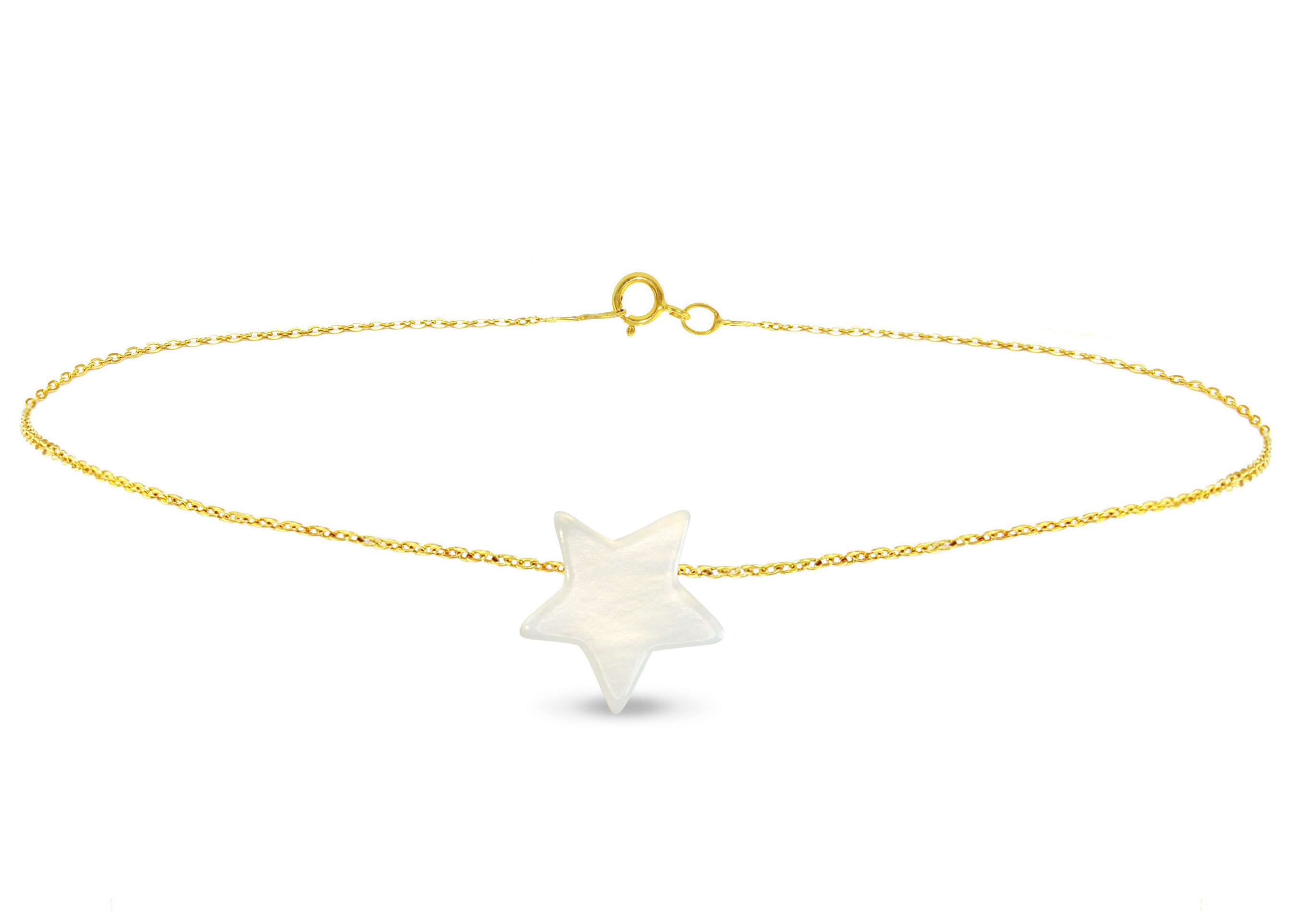 Vera Perla 10k Gold Star Shape Mother of Pearl Bracelet
