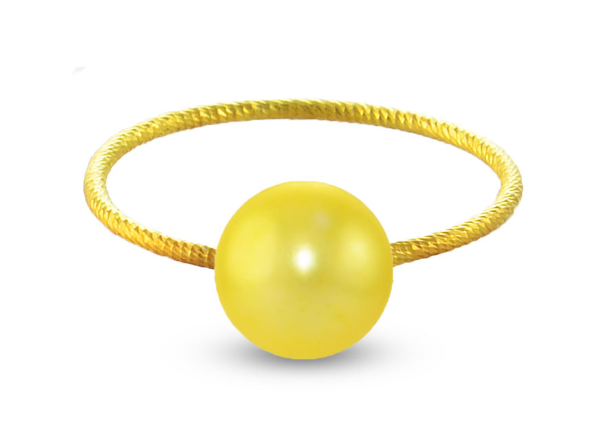 Vera Perla 18k Gold, 7mm Golden Pearl Ring