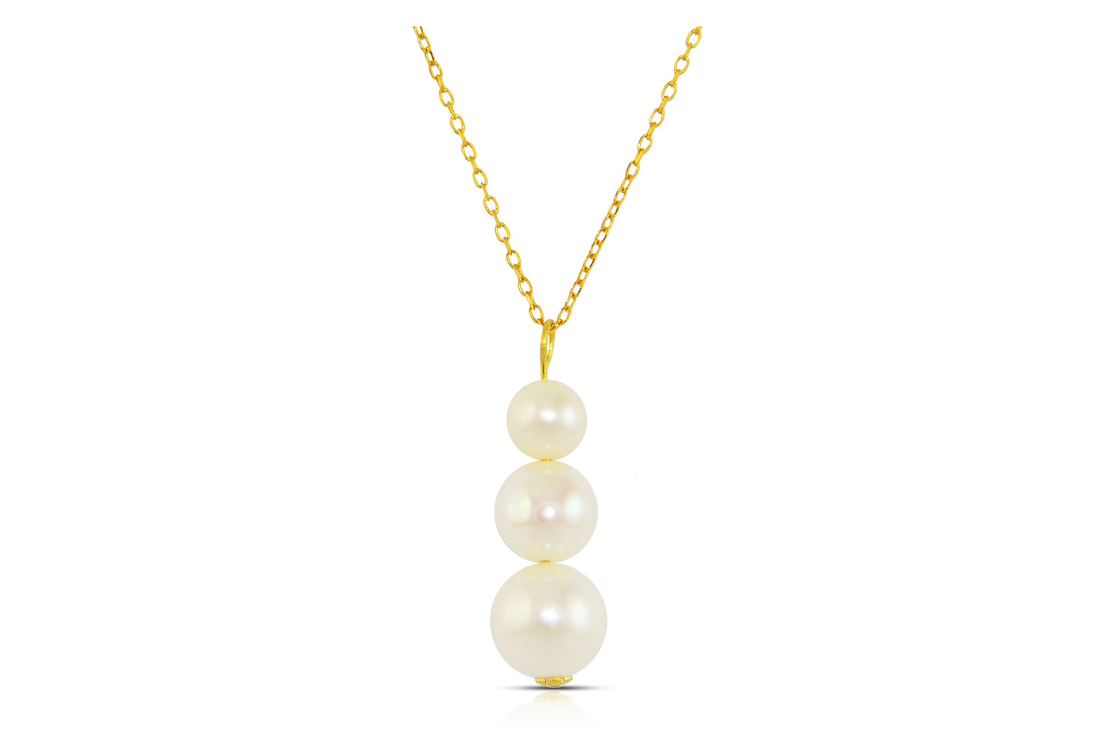 Vera Perla 18K Gold Genuine Pearls Journey Necklace