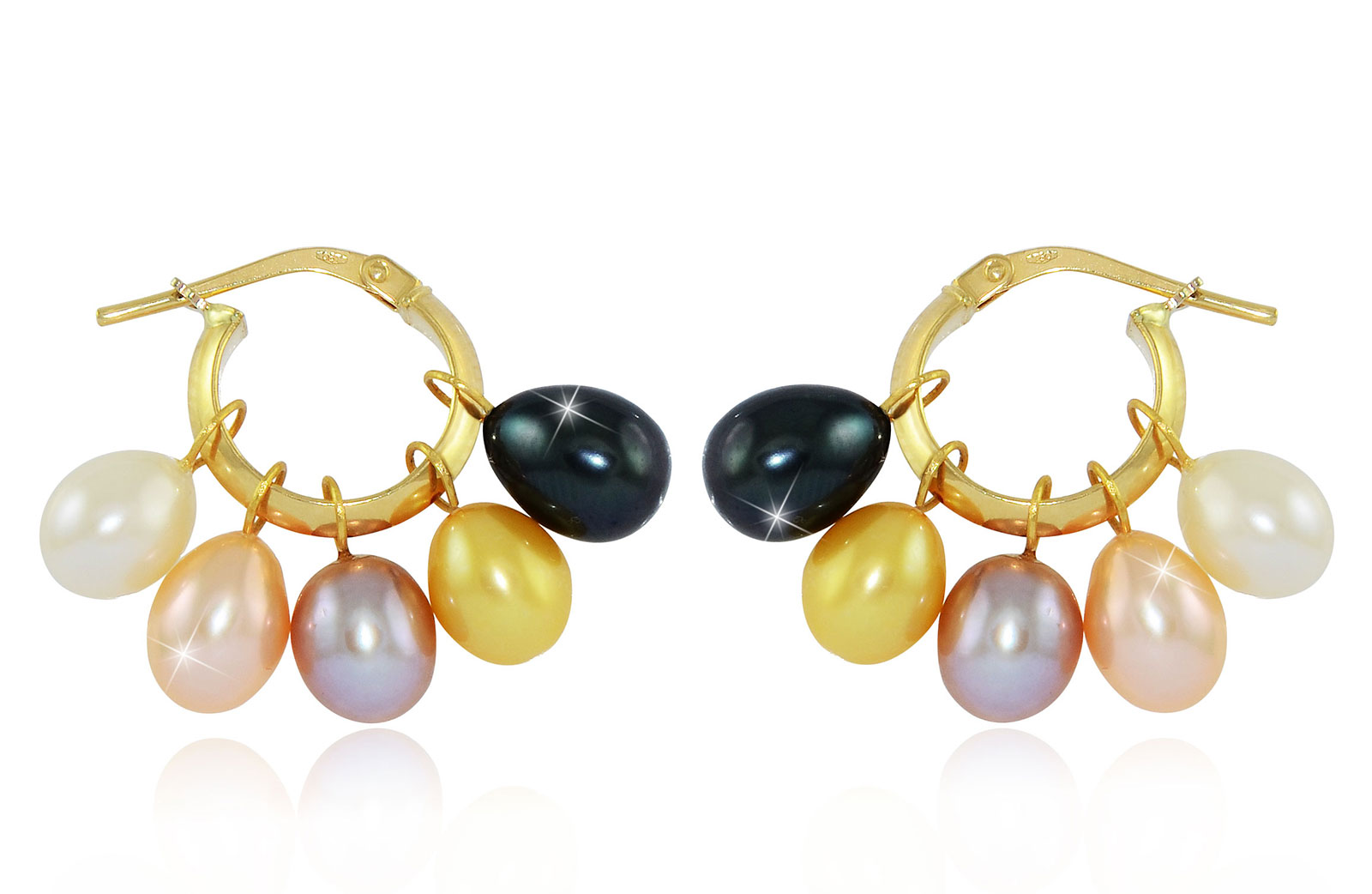 Vera Perla 18k Gold Half Hoop Interchangeable Pearls Earrings 