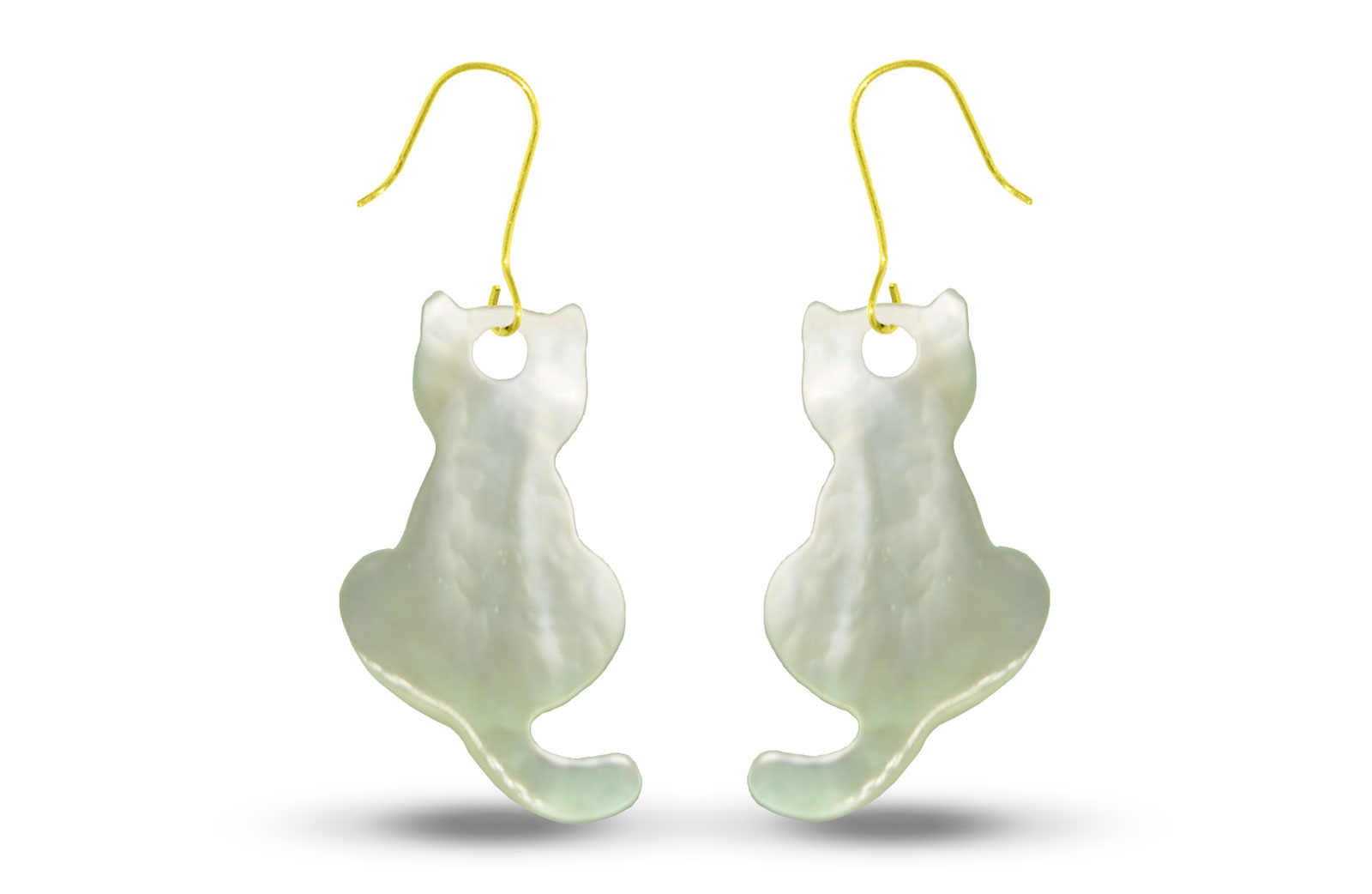 Vera Perla 18K Gold Kitty Back Mother of Pearl Earrings