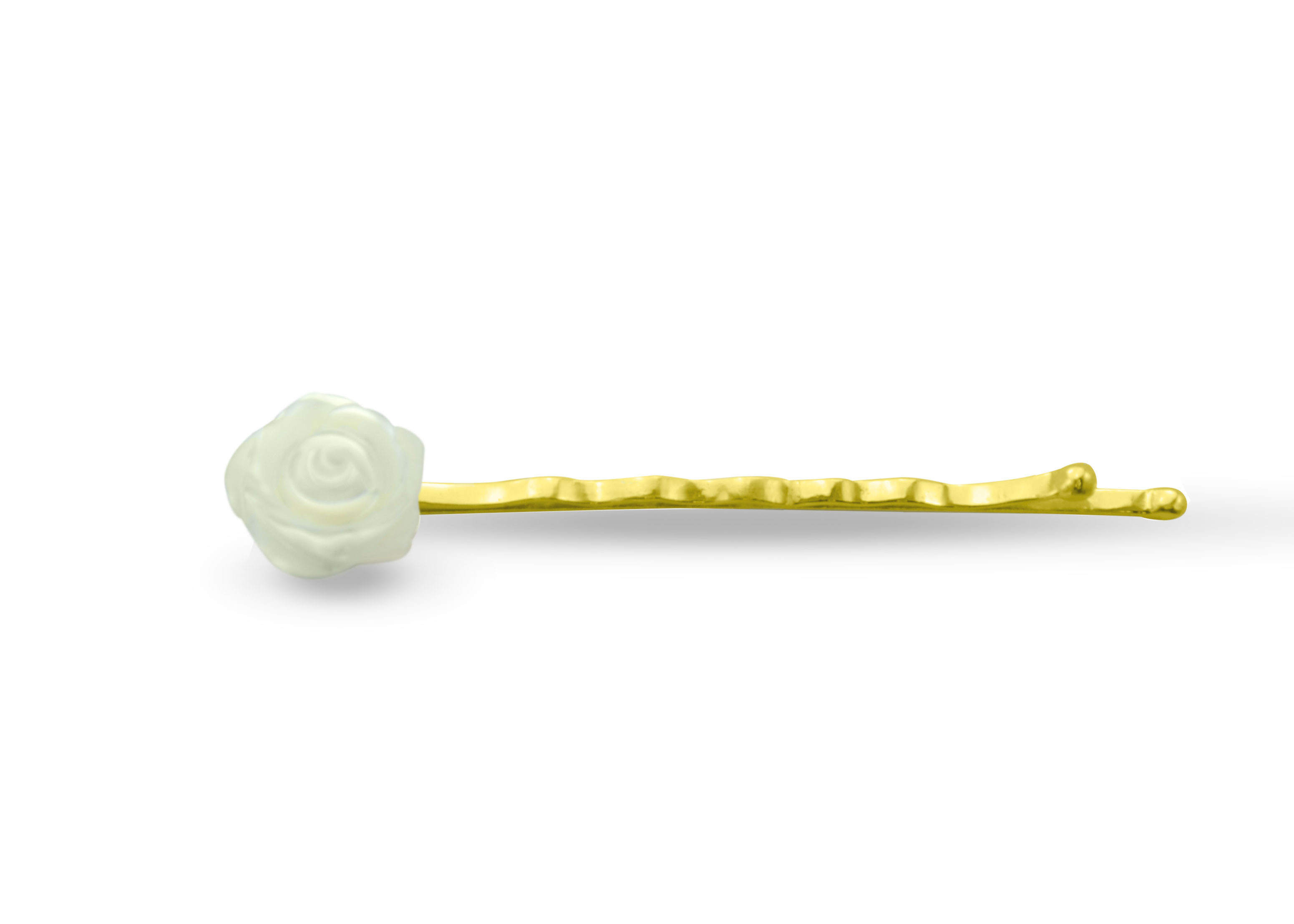 Vera Perla 18K Gold Mother of Pearl Rose Hair Pin