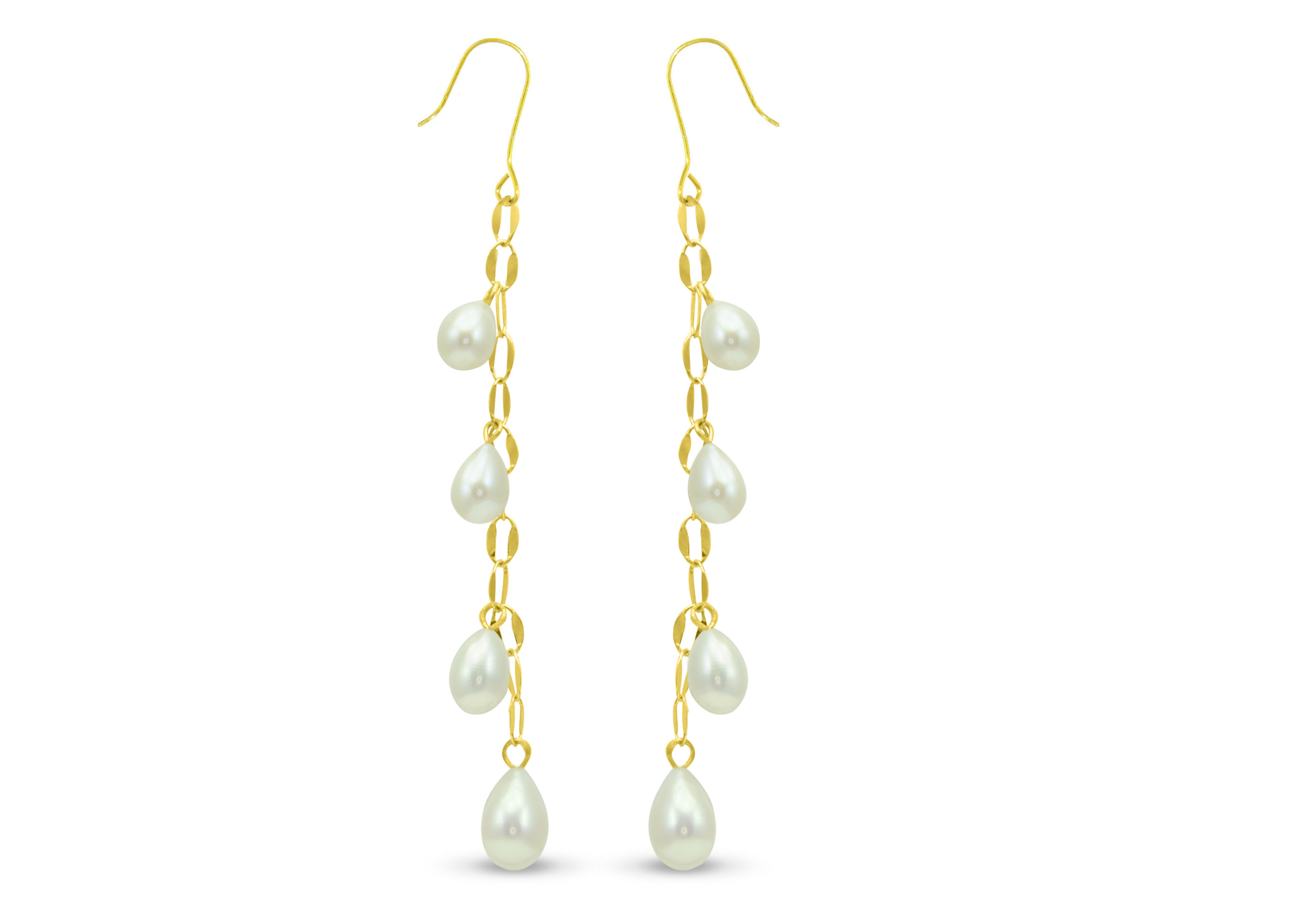 Vera Perla 18K Gold Pearl Drops Earrings