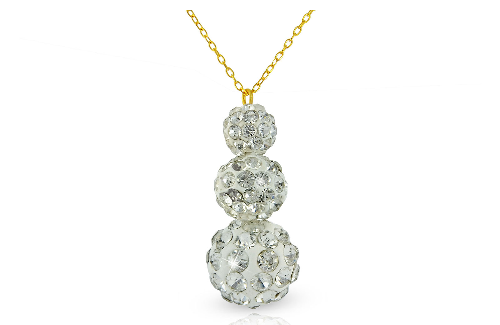 Vera Perla 18k Solid Gold Journey Crystal Ball Necklace