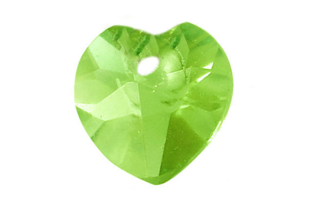 Vera Perla 7mm Heart Cut Genuine Peridot Pendant