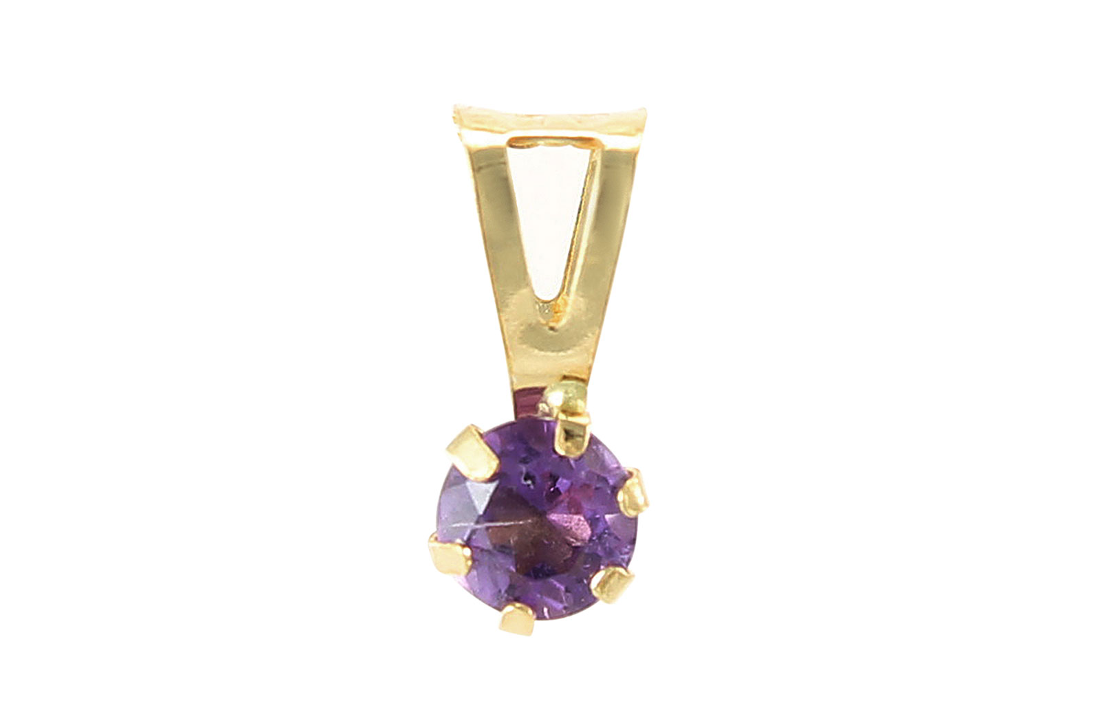 VP Jewels: 4mm Genuine Amethyst Solitaire Pendant