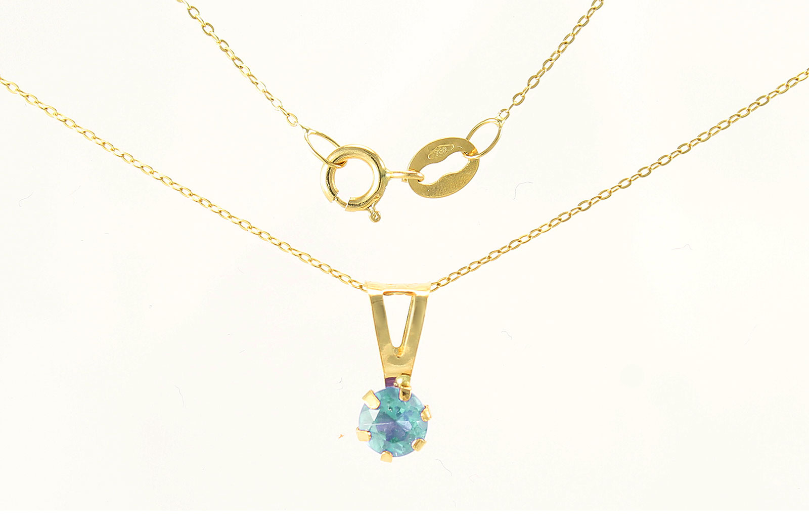 VP Jewels: 4mm Genuine Blue Topaz Solitaire Pendant + Chain