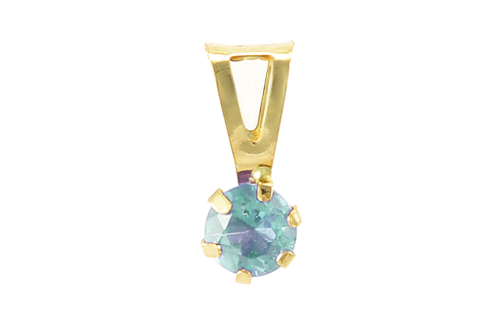 VP Jewels: 4mm Genuine Blue Topaz Solitaire Pendant