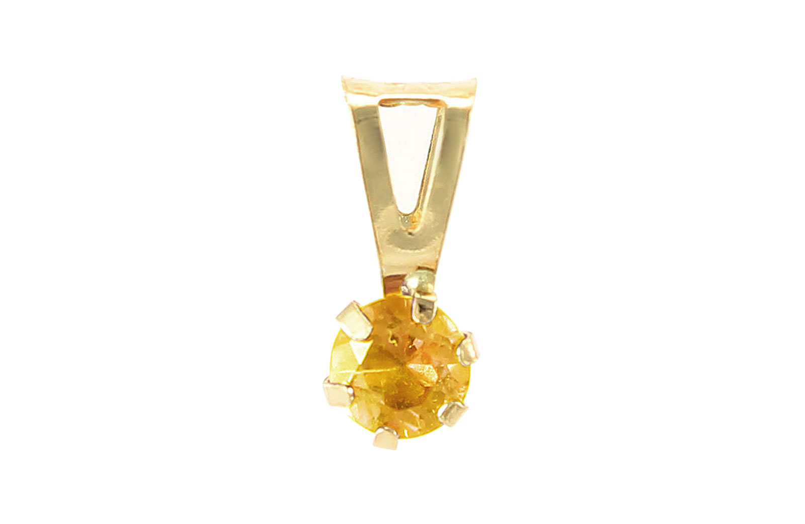 VP Jewels: 4mm Genuine Citrine Solitaire Pendant