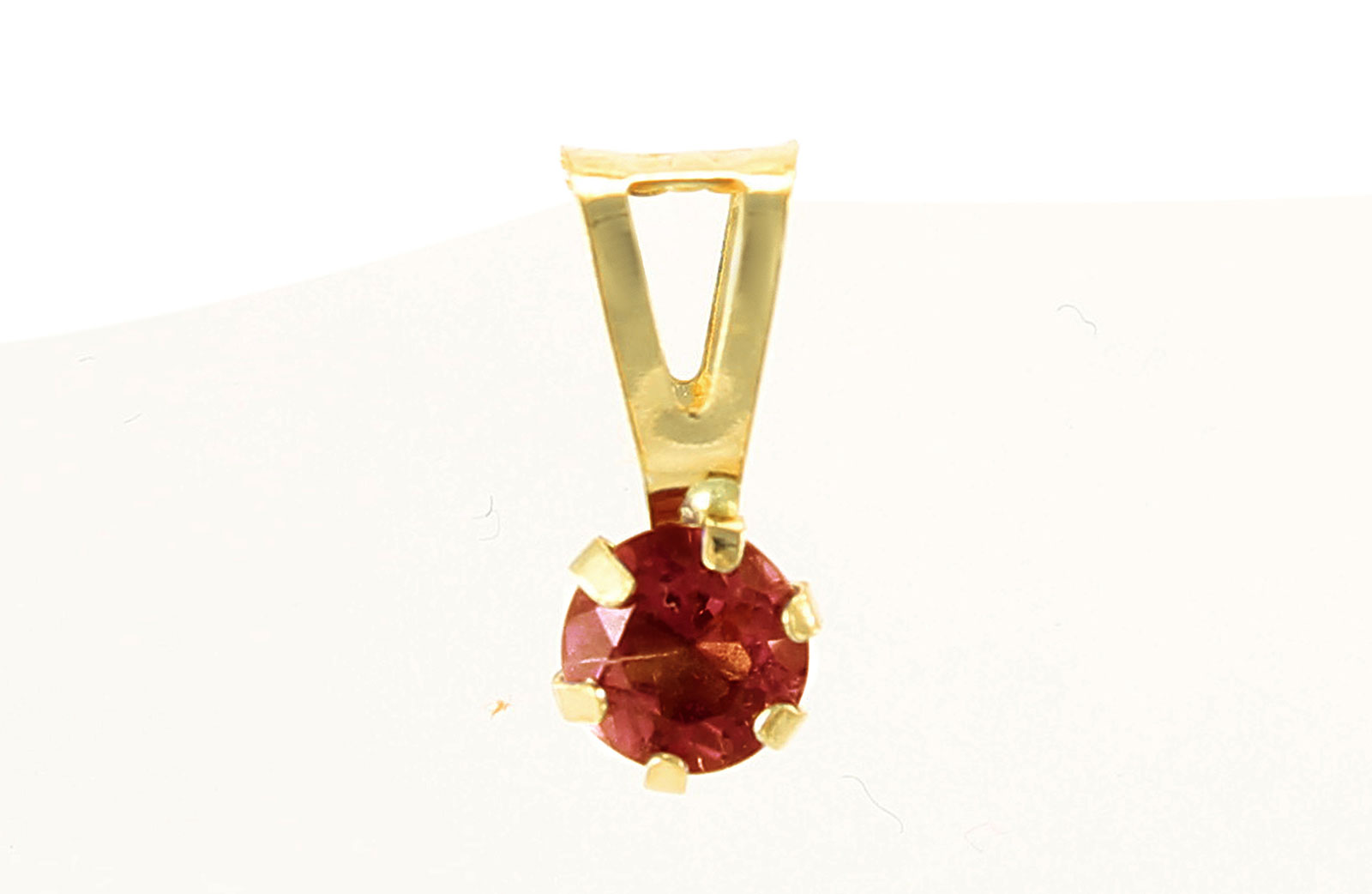 VP Jewels: 4mm Genuine Garnet Solitaire Pendant