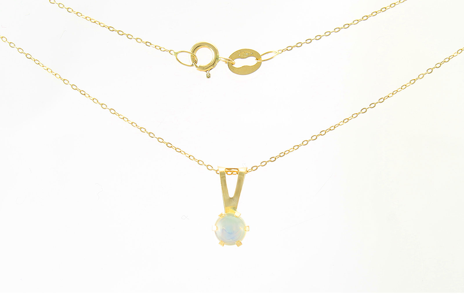 VP Jewels: 4mm Genuine Opal Solitaire Pendant + Chain