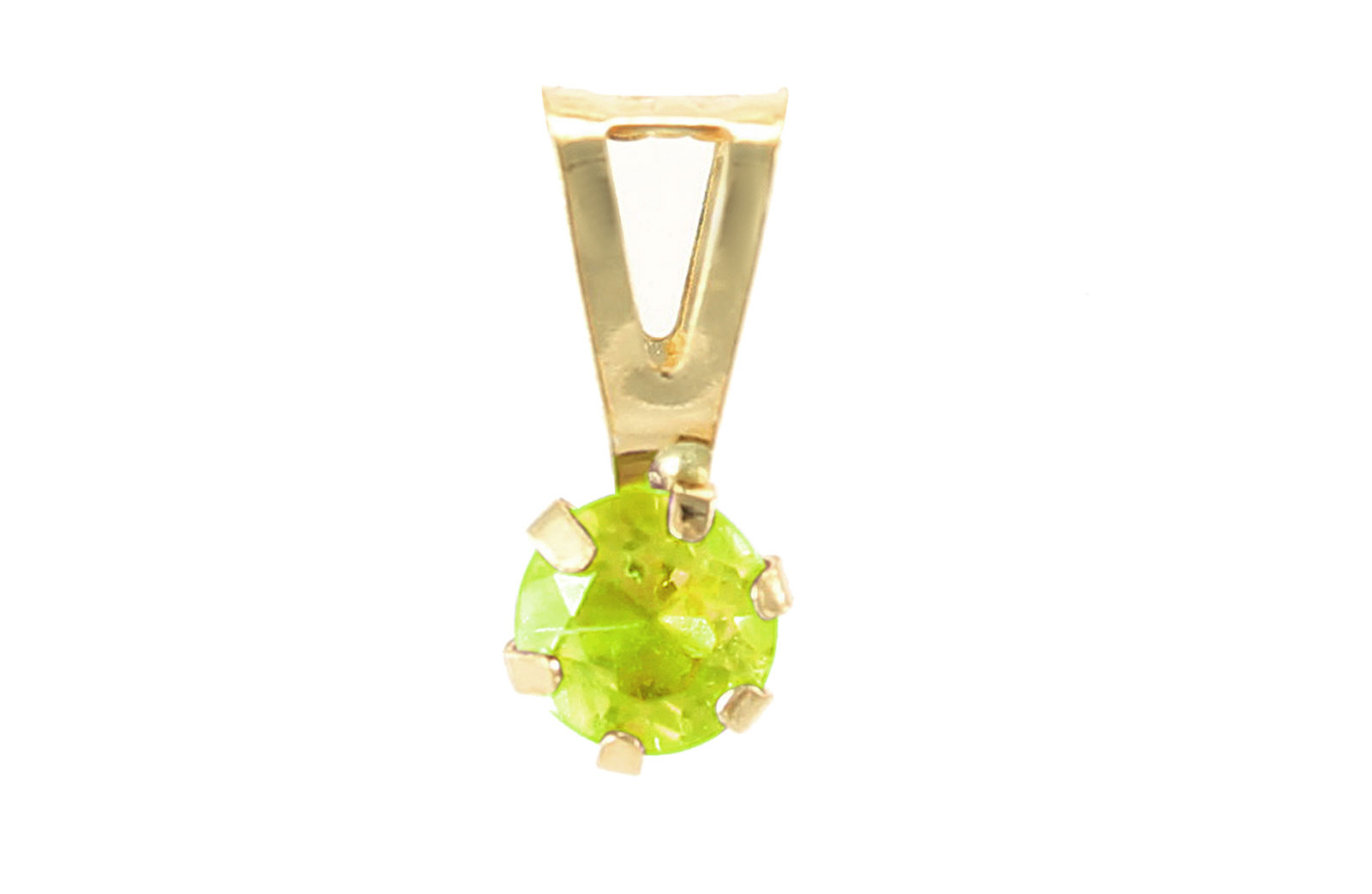 VP Jewels: 4mm Genuine Peridot Solitaire Pendant